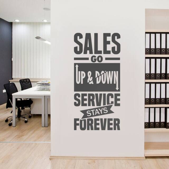 Service Stays Forever - Business Quotes Office Wall Art Corporate Supplies Decor Sticker Skusgu - image 1
