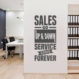 Service Stays Forever - Business Quotes Office Wall Art Corporate Supplies Decor Sticker Skusgu - thumbnail 1