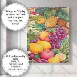 Lush Tropical Mixed Fruit Botanical Collage Canvas Wall Art Print Decor Picture Ready To Hang - thumbnail 3