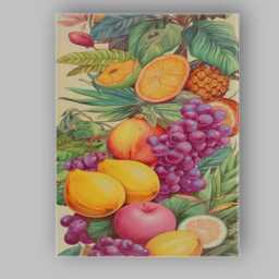 Lush Tropical Mixed Fruit Botanical Collage Canvas Wall Art Print Decor Picture Ready To Hang - thumbnail 1