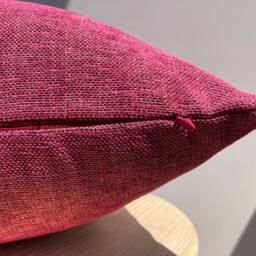 Hot Pink Thick Linen Pillow Cover, Decorative Throw - 20x20 - thumbnail 2