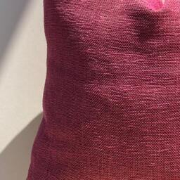 Hot Pink Thick Linen Pillow Cover, Decorative Throw - 20x20 - thumbnail 4