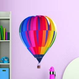 Hot Air Balloon - Peel & Stick Kids Wall Art Decal Reusable Fabric Vwaq-Hb1 - thumbnail 1