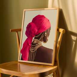Afrocentric Woman in Gold Jewelry Art Print Boho Home Decor - Poster Only - thumbnail 3