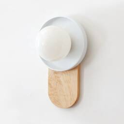 White & Gold Wood With Glass Globe Wall Fixture Light Dining Room Ligths Vanity Maple Lighting Kitchen Sconce - thumbnail 2