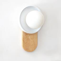 White & Gold Wood With Glass Globe Wall Fixture Light Dining Room Ligths Vanity Maple Lighting Kitchen Sconce - thumbnail 4