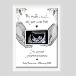 Personalised Pregnancy Scan Print Gift - Hands Unframed Baby Shower Ultrasound - thumbnail 3