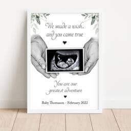 Personalised Pregnancy Scan Print Gift - Hands Unframed Baby Shower Ultrasound - thumbnail 2