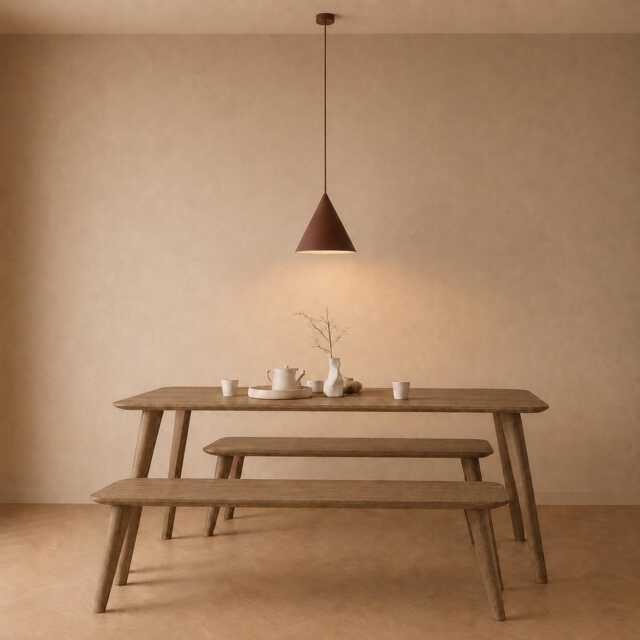 Solid Oak Dining Table Set With Bench, Scandinavian, Space Saving, Handmade in UK - image 1