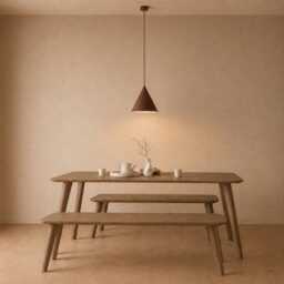 Solid Oak Dining Table Set With Bench, Scandinavian, Space Saving, Handmade in UK