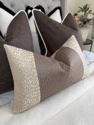 Bronze Copper Champagne Cushion Cover Antelope & Astrid Modern Glam Pillow Case Handmade in Uk, Interior Designer