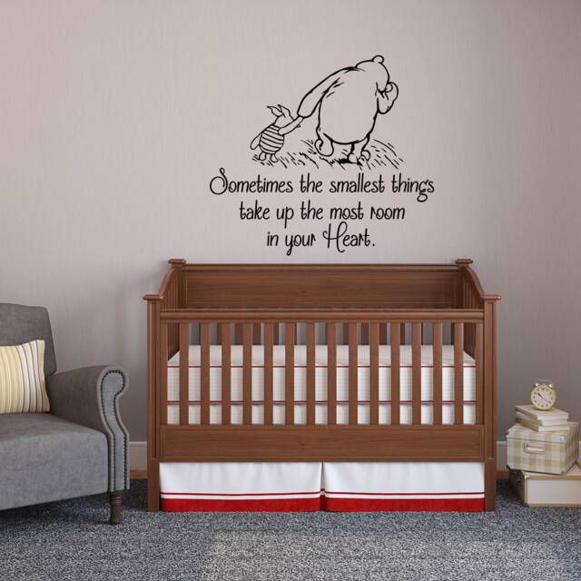 Nursery Wall Decal Winnie The Pooh Quote, Baby Room Decor P31 - image 1