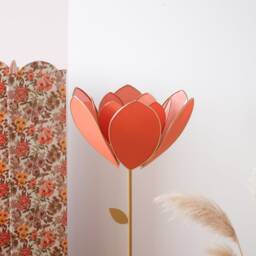 Double Flower Floor Lamp & Lampshade - Ocher - thumbnail 2