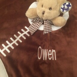 Personalized Sports Security Blanket, Embroidered Baby Lovey - thumbnail 3