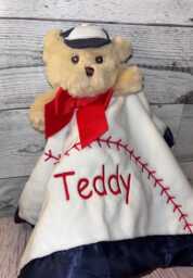 Personalized Sports Security Blanket, Embroidered Baby Lovey - thumbnail 1