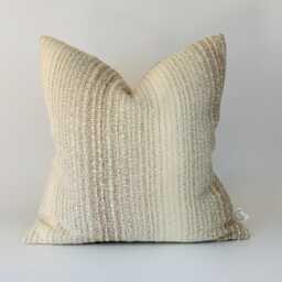 Handmade Grey Cream Woven Stripe Cushion Cover, Reclaimed Fabric, 16 X - thumbnail 3