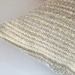Handmade Grey Cream Woven Stripe Cushion Cover, Reclaimed Fabric, 16 X - thumbnail 4