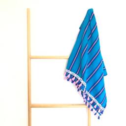 Mexican Blanket, Striped Cambaya Falsa Tassel Throw - thumbnail 4