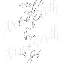Our God Print, Digital Download, Home Decor, Scripture Art, Bible Verse Christian Wall Simple Modern Calligraphy - thumbnail 3