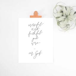 Our God Print, Digital Download, Home Decor, Scripture Art, Bible Verse Christian Wall Simple Modern Calligraphy - thumbnail 2