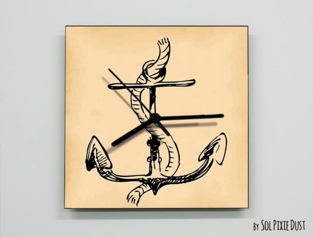 Pirates Anchor Wall Clock - Kids Nursery Room, Teens Baby Room - image 1