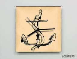 Pirates Anchor Wall Clock - Kids Nursery Room, Teens Baby Room - thumbnail 1