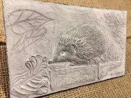 Hedgehog Wall Sculpture, Garden Gift, Hedgehog Ornament, Plaque, Art, Gifts - thumbnail 1