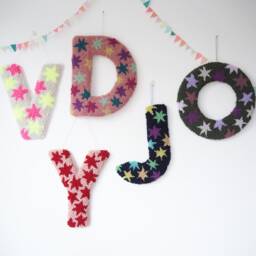 Pink Custom Letter Star Wall Hanging - thumbnail 2