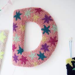 Pink Custom Letter Star Wall Hanging - thumbnail 1
