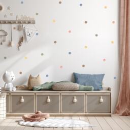 Watercolour Spots Wall Stickers/Polka Dots Decals Multi Colour Round Circle Nursery Boho Room Decor Peel & Stick - thumbnail 1