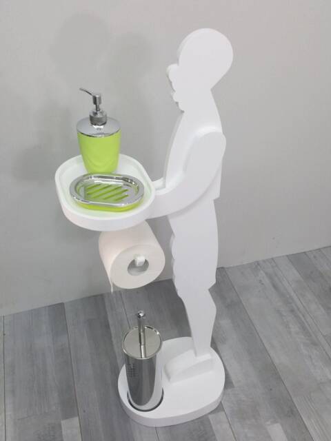 Handmade Wooden Toilet Roll Holder With Soap Dish - Unique Bathroom Organizer - image 1
