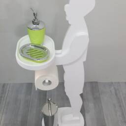 Handmade Wooden Toilet Roll Holder With Soap Dish - Unique Bathroom Organizer - thumbnail 2