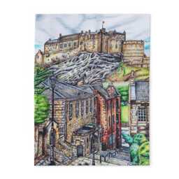 Edinburgh Arctic Fleece Blanket Cozy Winter Throw, Bedding, Scotland Gift - thumbnail 2
