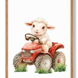 Farm Animal Nursery Prints Tractor Art, Set Of 3 - thumbnail 3