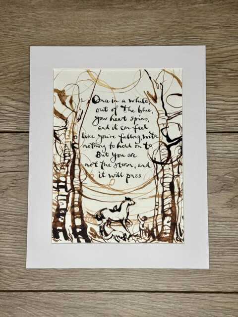 New - Charlie Mackesy Mounted Print The Boy, Mole, Fox, Horse & The Storm Book Page Art