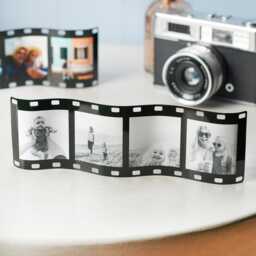 Personalised Retro Film Reel Metal Photo Print, Four Photos Printed On Frame, Gift, Couples Gift - thumbnail 2