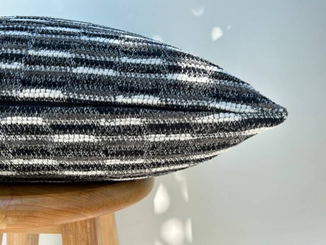 Textured Chenille Throw Pillow Cover Black, White, & Gray Cushion - All Duties Paid Usa - image 1