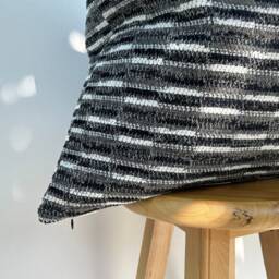 Textured Chenille Throw Pillow Cover Black, White, & Gray Cushion - All Duties Paid Usa - thumbnail 2