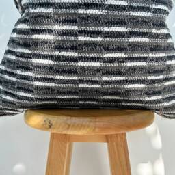 Textured Chenille Throw Pillow Cover Black, White, & Gray Cushion - All Duties Paid Usa - thumbnail 4
