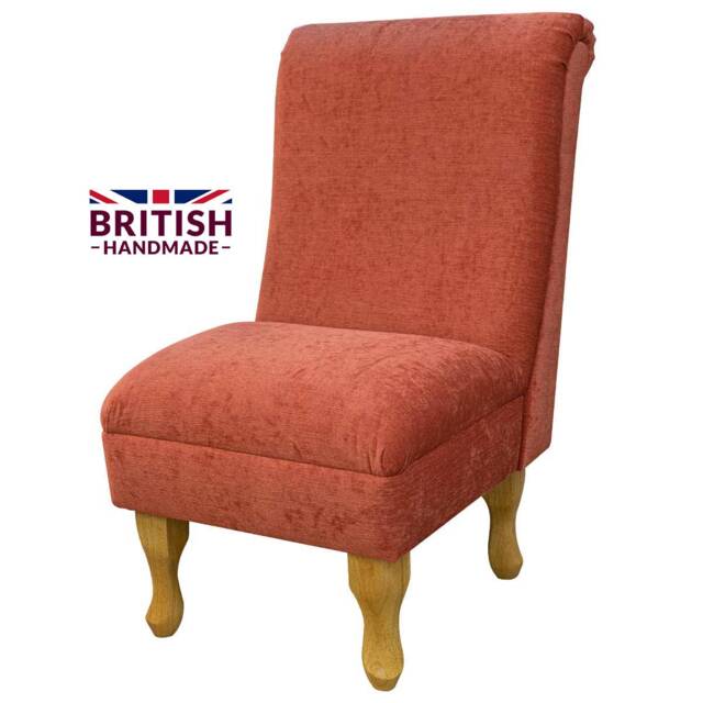 Handmade Copper Orange Accent Chair British Made, Queen Anne Legs - image 1