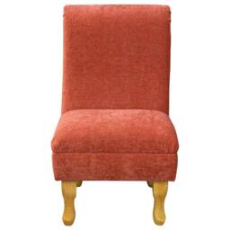 Handmade Copper Orange Accent Chair British Made, Queen Anne Legs - thumbnail 2