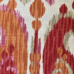 Pink Orange Ikat Pillow Cover Braemore Tutti Frutti Linen Blend - thumbnail 2