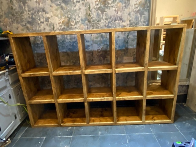 Large Kallax Bookcase/ Storage Unit Made From Solid Rough Sawn Pine - image 1