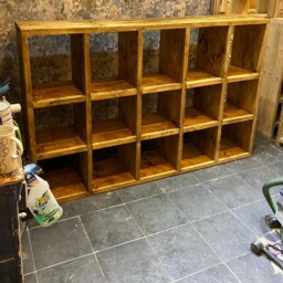 Large Kallax Bookcase/ Storage Unit Made From Solid Rough Sawn Pine - thumbnail 2