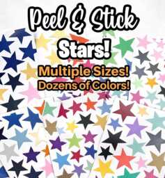 Peel & Stick Vinyl Stars Wall Decals For Kids Rooms, Nursery Decor, Bedrooms, Peel Stick Dots Star Stickers - thumbnail 1
