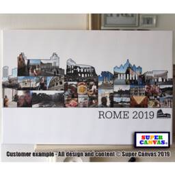Rome Italy City Skyline Custom Shape Travel Holiday Map Picture Photo Display Board Collage Wall Art Framed Canvas & Print Option Gift - thumbnail 1