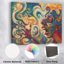 Colourful Expressionist Scream Abstract Face Painting Canvas Wall Art Print Decor Picture Ready To Hang - thumbnail 2