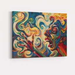 Colourful Expressionist Scream Abstract Face Painting Canvas Wall Art Print Decor Picture Ready To Hang - thumbnail 4