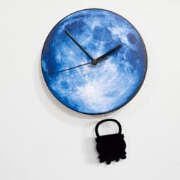 Halloween Cooking Pot Swinging On The Moon - Wall Clock With Pendulum Clock Unique Gift Idea - thumbnail 2