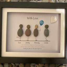 Birthday Pebble Art. Personalised Birthday Gift. Friend Picture - thumbnail 3